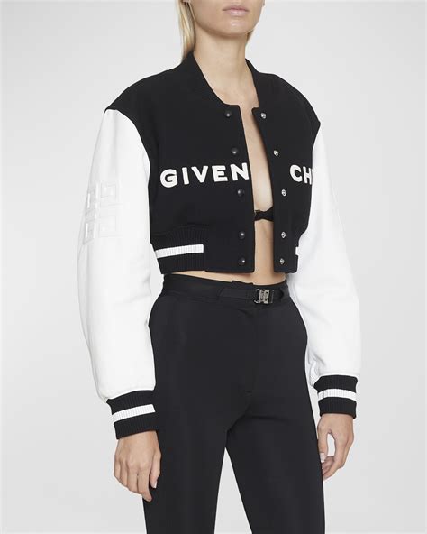 givenchy leather jacket women's|Givenchy varsity bomber jacket.